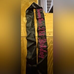 Samantha 21st Birthday Satin Sash with Pink Glitter Script